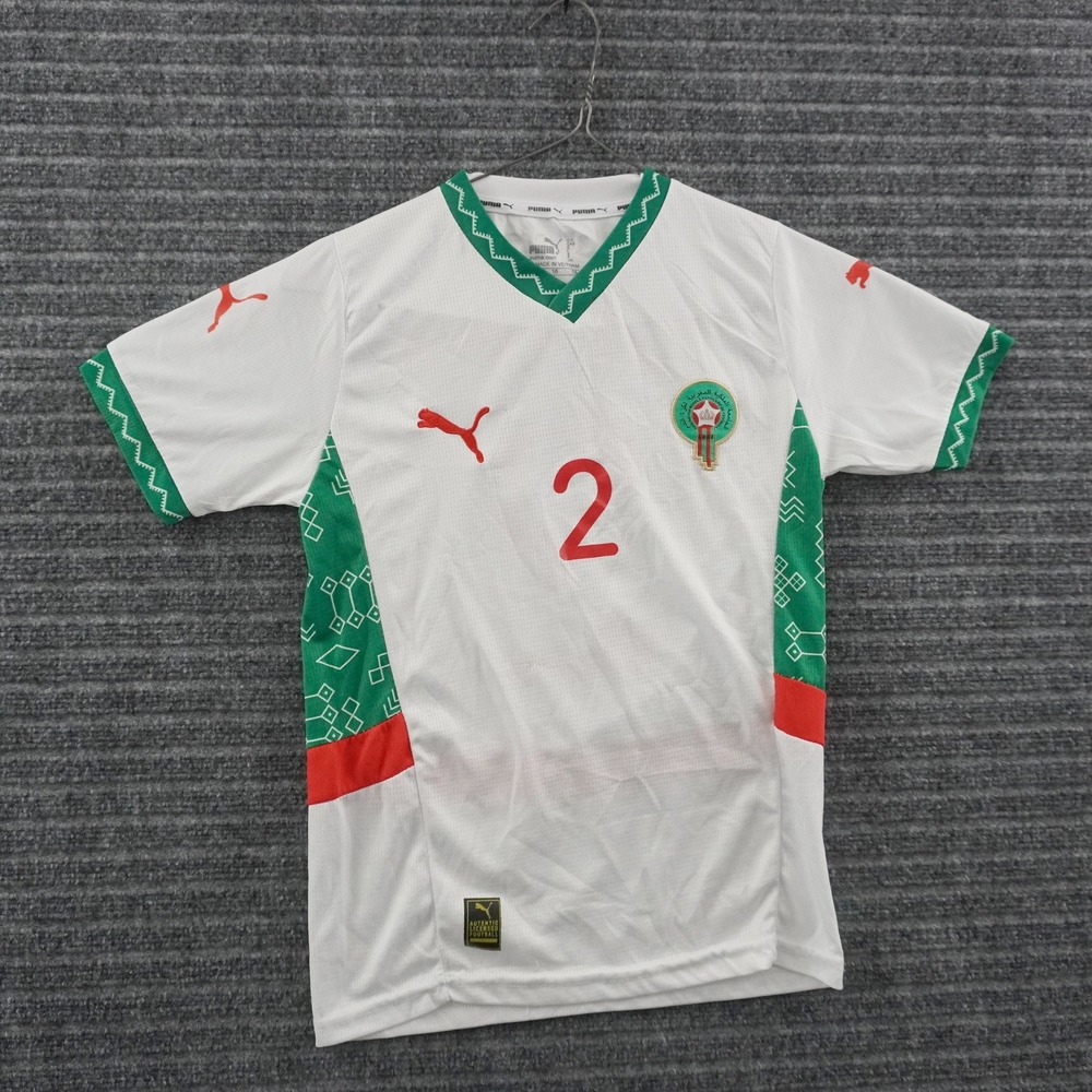 Puma Morocco Hakimi 2 Soccer Jersey Youth 16 White Away Kit